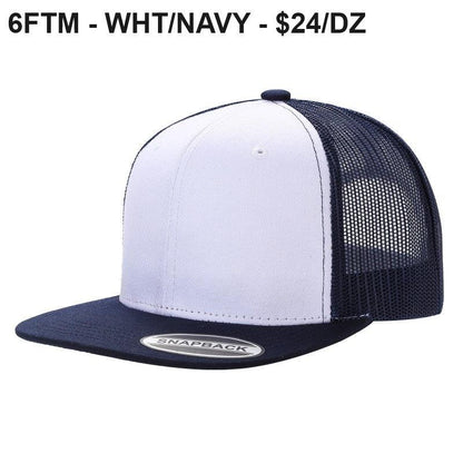 6FTM - 6 Panel Flat Trucker Mesh 2-Tone Hat
